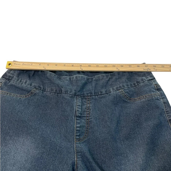 Soft Surroundings Crop Pull On Midnight Metro Crop Denim Pants Jeans Size:PL - Picture 9 of 14